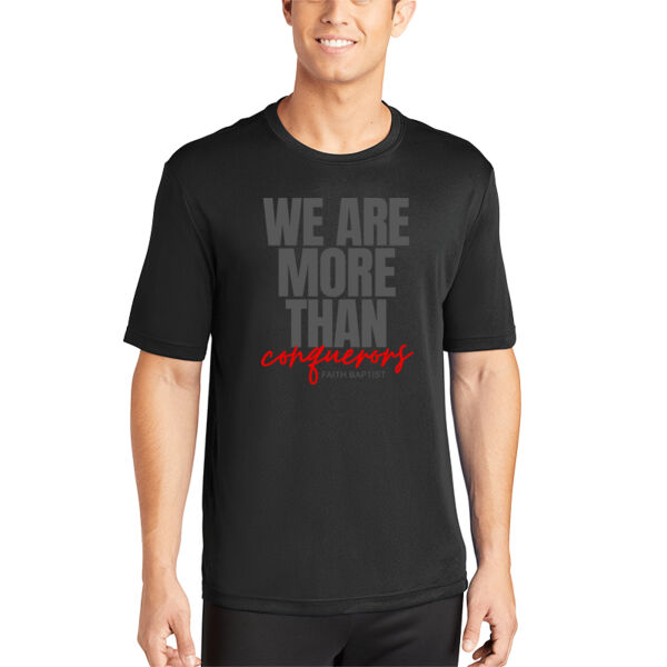 We Are More Than Conquerors Faith Baptist PosiCharge ® Competitor Tee Thumbnail